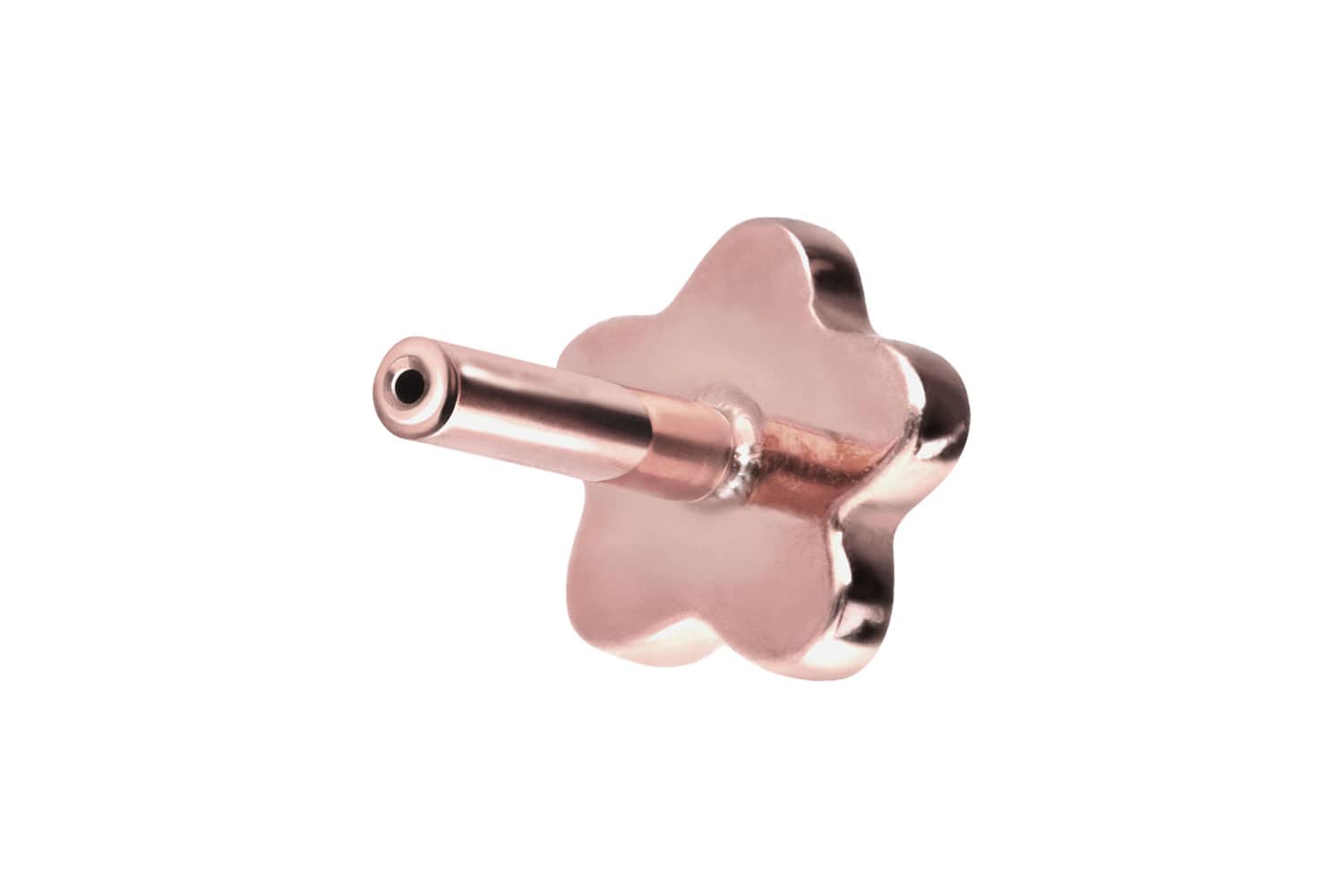 Titan Labret Piercing mit Push Fit ohne Kugel BLUME